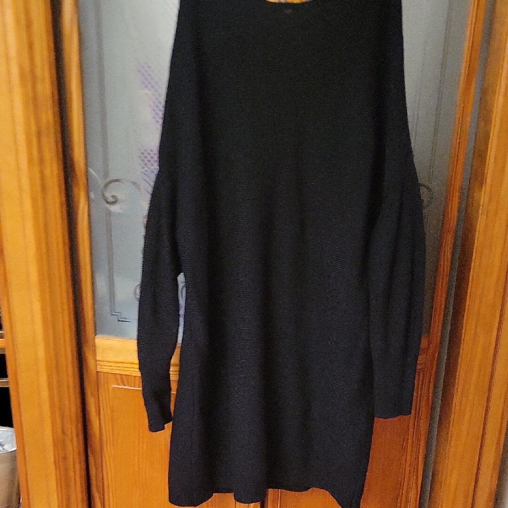 Black Knit Sweater Dress. Can Be Worn On Or Off The Shoulder..never Worn